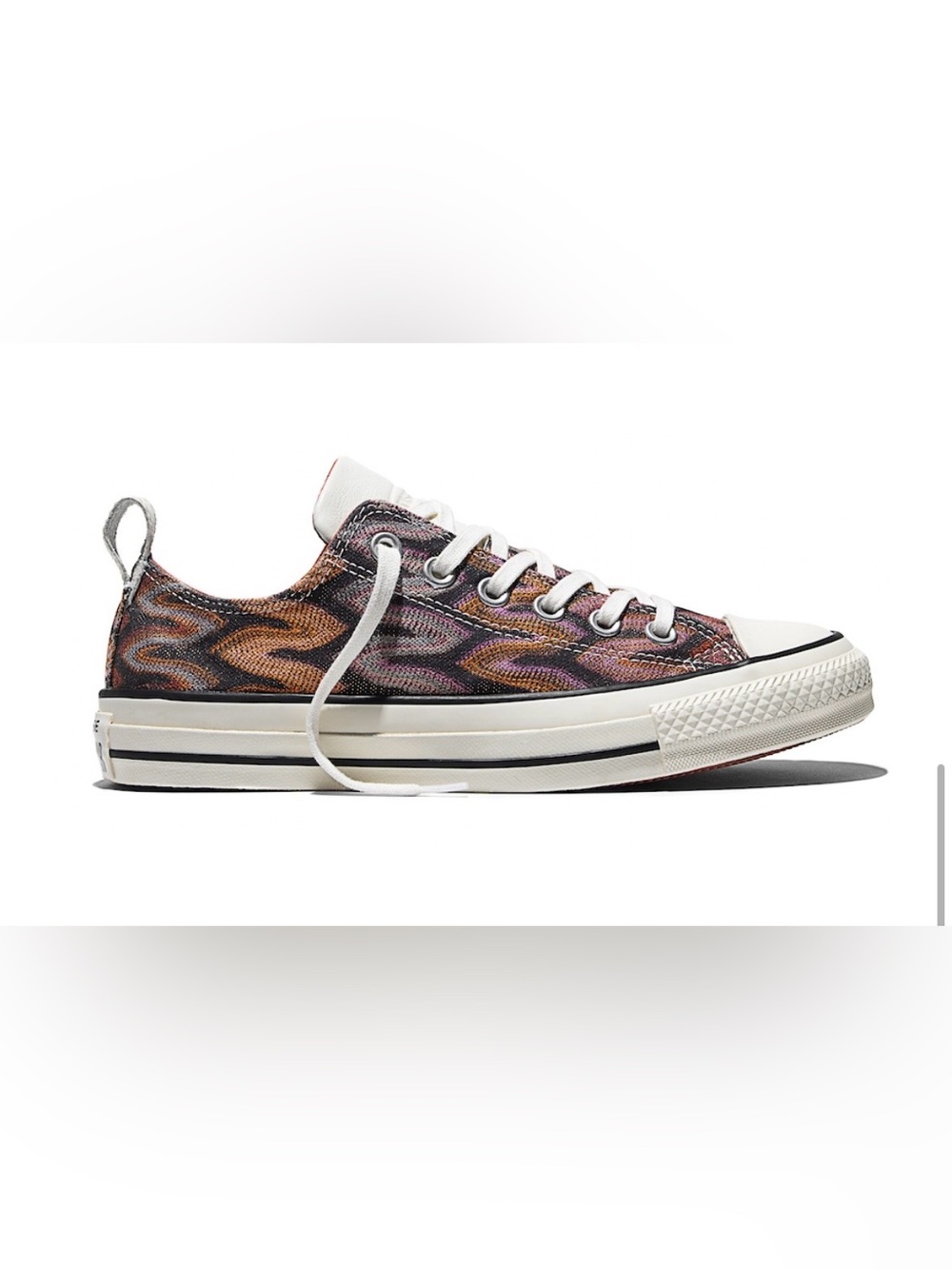 Missoni Converse Low Top Sneakers in Brown and White Sparkle Patterned Canvas